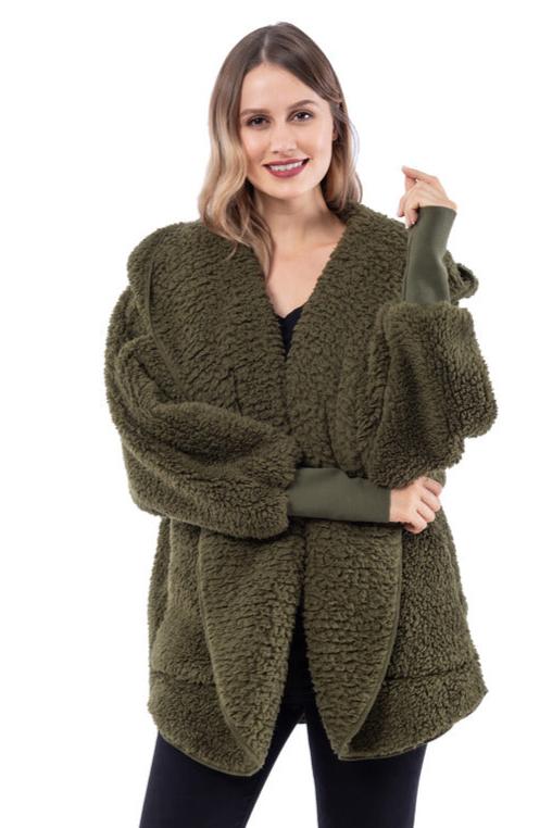 Sherpa Body Wrap/Cardigan for Women Hoodie (7 colors) - Image 11