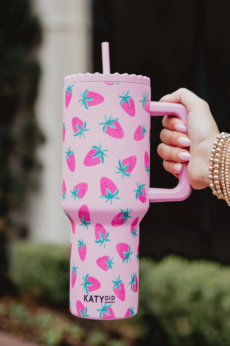 Subtle Strawberry 38 Oz Tumbler Cup