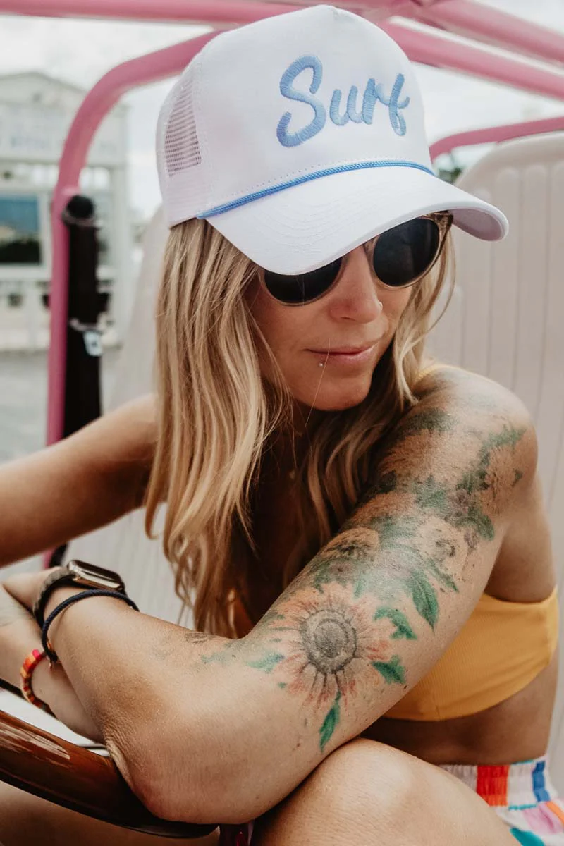 Surf Cursive Vacation Hat with Rope - Image 2
