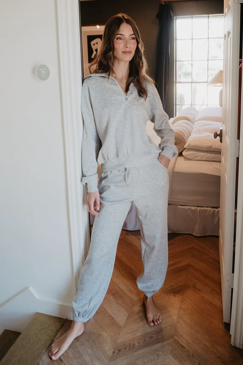 Gray Pullover Jogger Set
