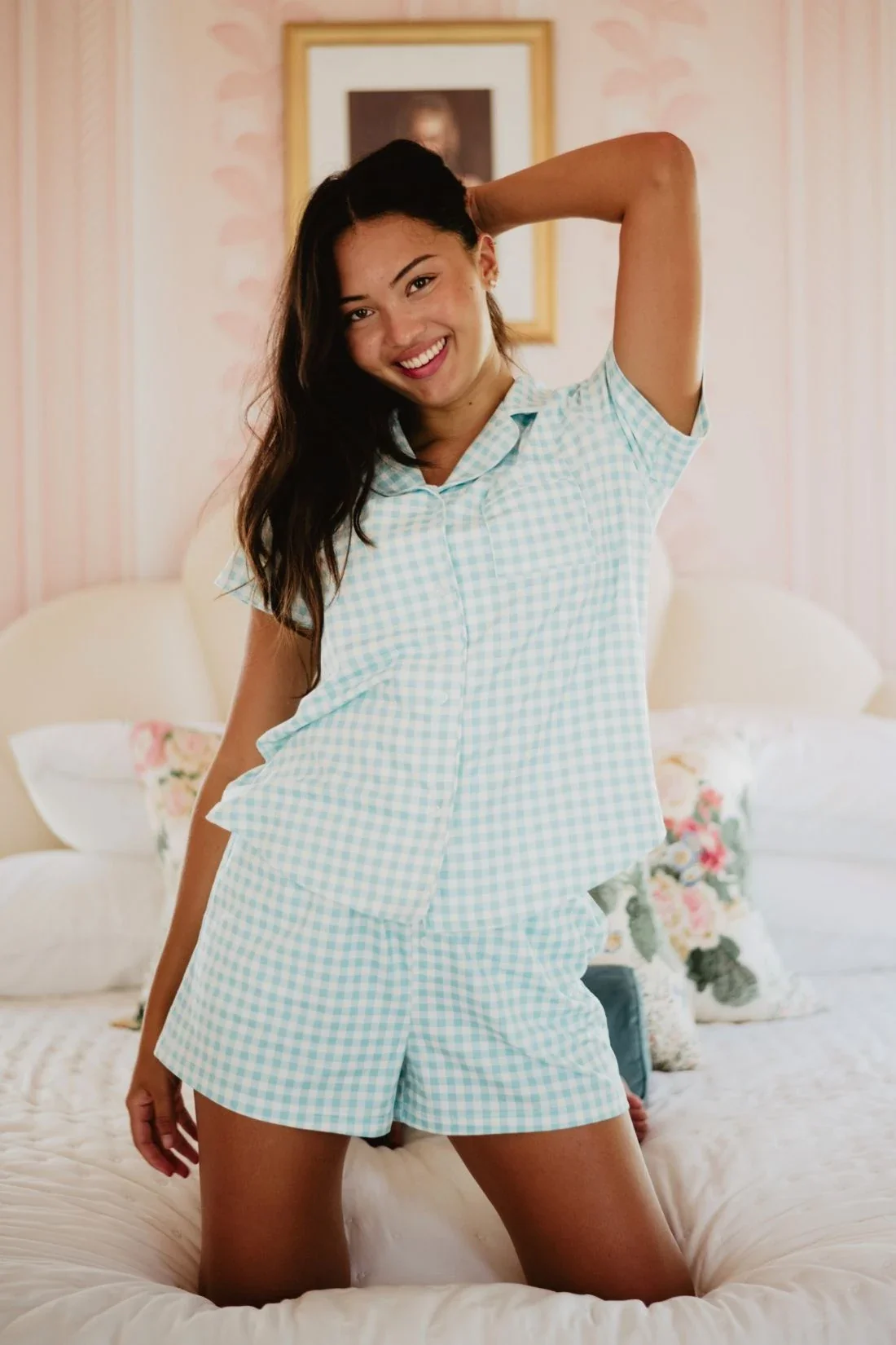Mint Plaid Preppy Pajamas