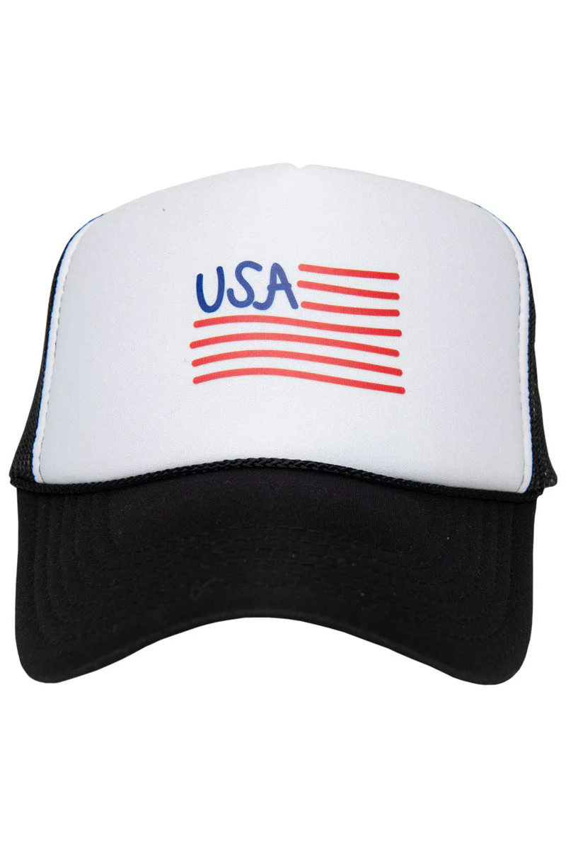 USA Flag Illustration Foam Hat - Image 4