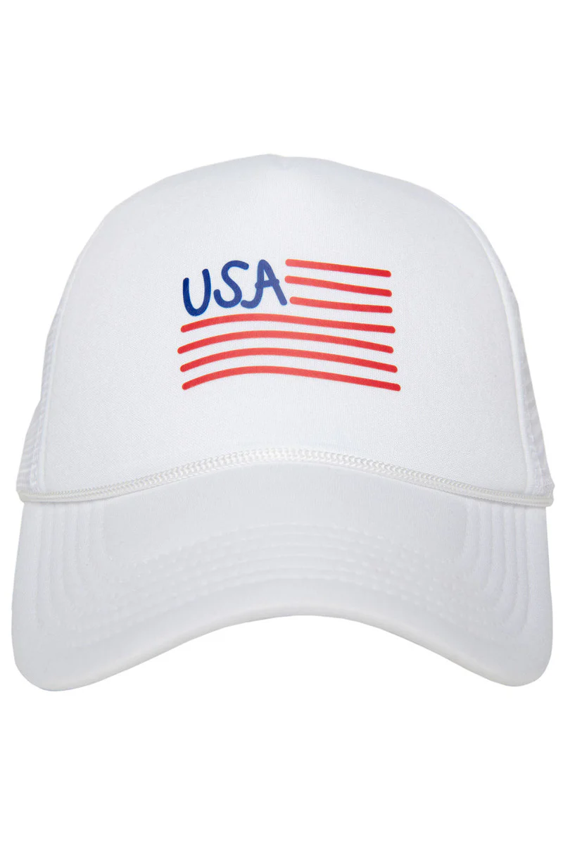 USA Flag Illustration Foam Hat - Image 5