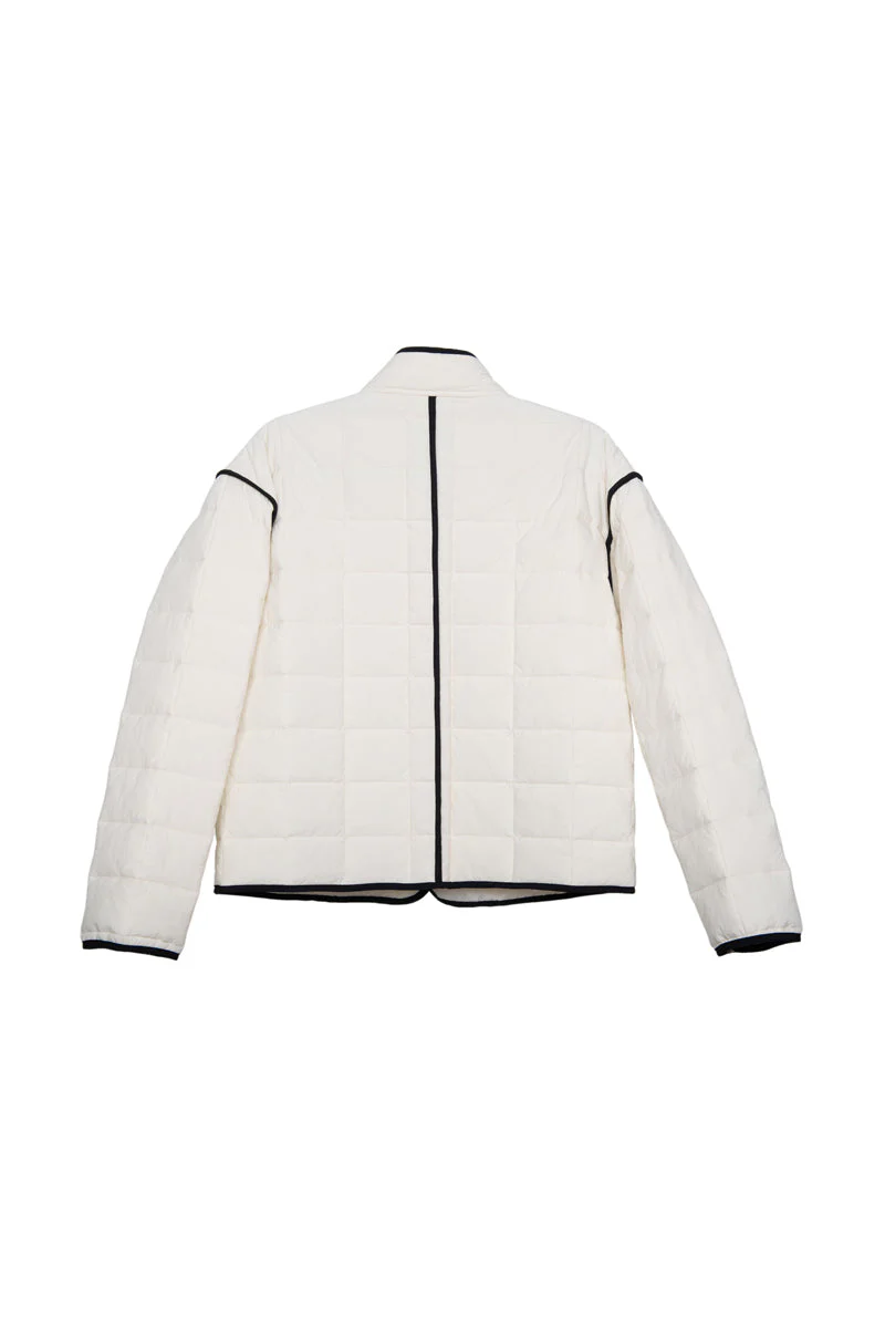 White Quilted Trim Jacket for Women - Image 6