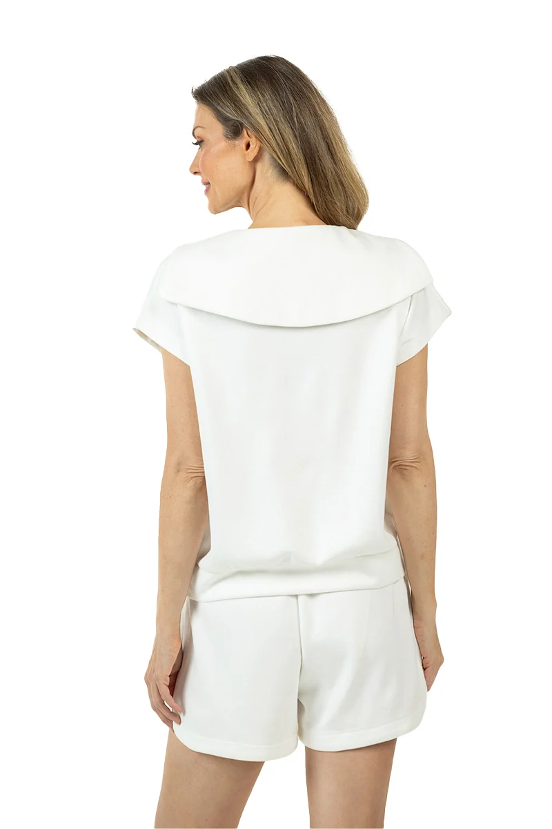 White Two Piece Half Zip Set - Image 9