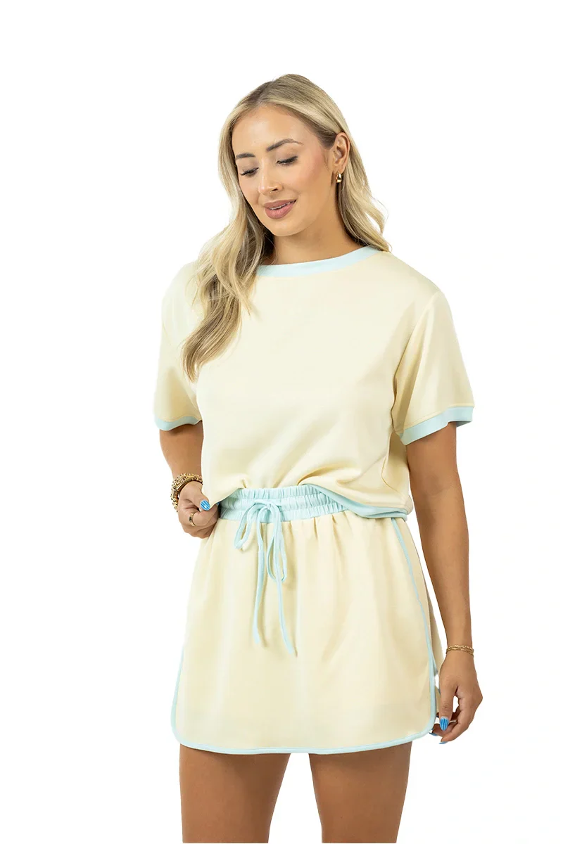 Yellow and Blue Matching Skirt and Top Set - Image 9
