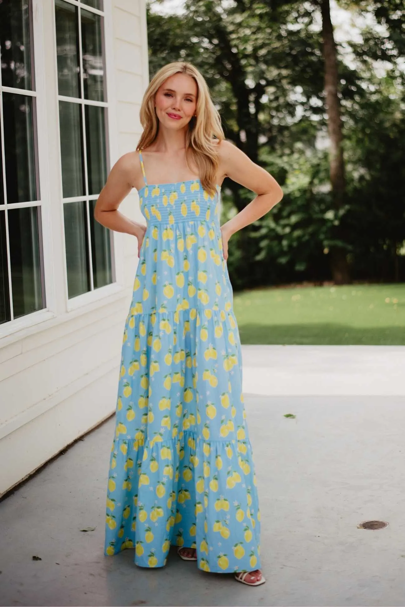 Zesty Lemons Cute Summer Maxi Dress - Image 4