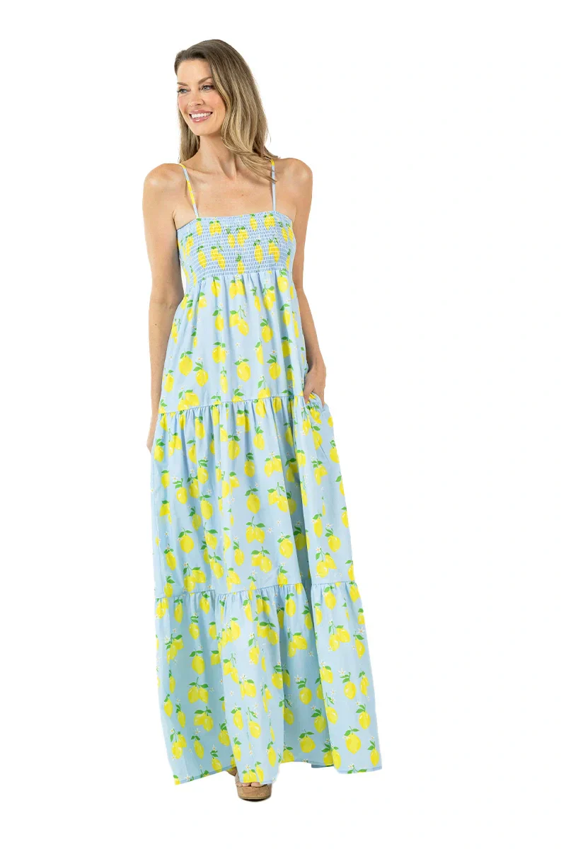 Zesty Lemons Cute Summer Maxi Dress - Image 7