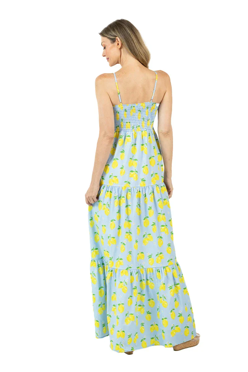 Zesty Lemons Cute Summer Maxi Dress - Image 8