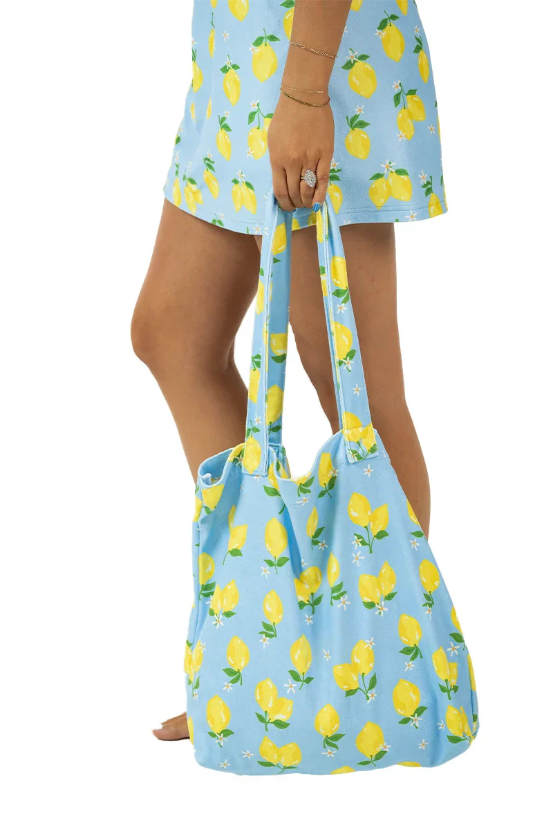 Zesty Lemons Terry Cloth Beach Bag - Image 6
